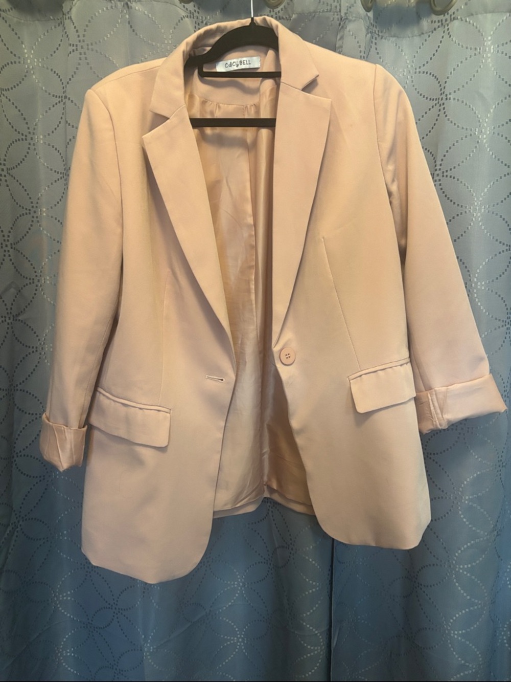 Women’s Dusty Rose Open-Front Blazer Jacket - Picture 4 of 8
